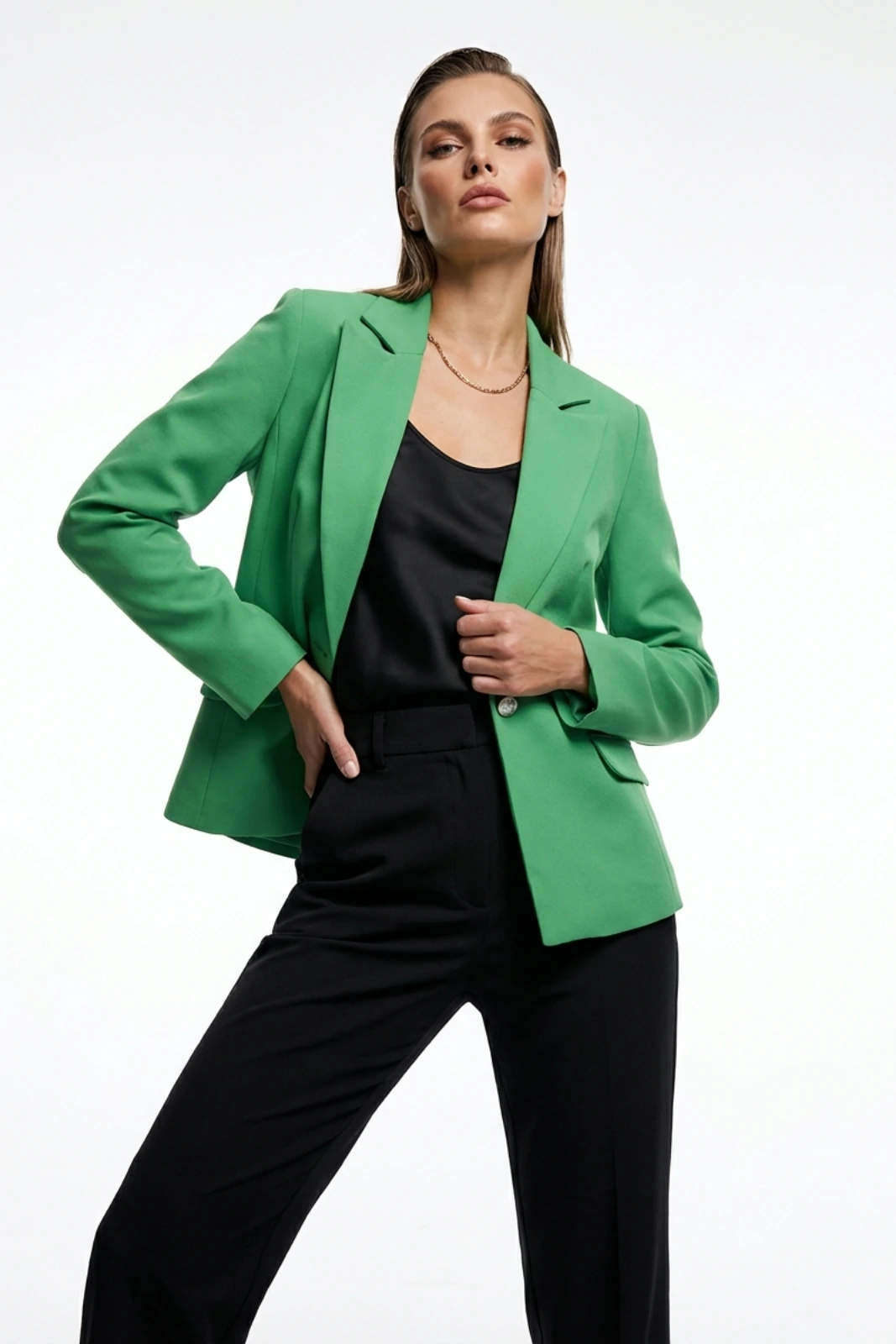 Żakiet damski zielony - szycie odzieży damskiej premium, Szwalnia ISABELL